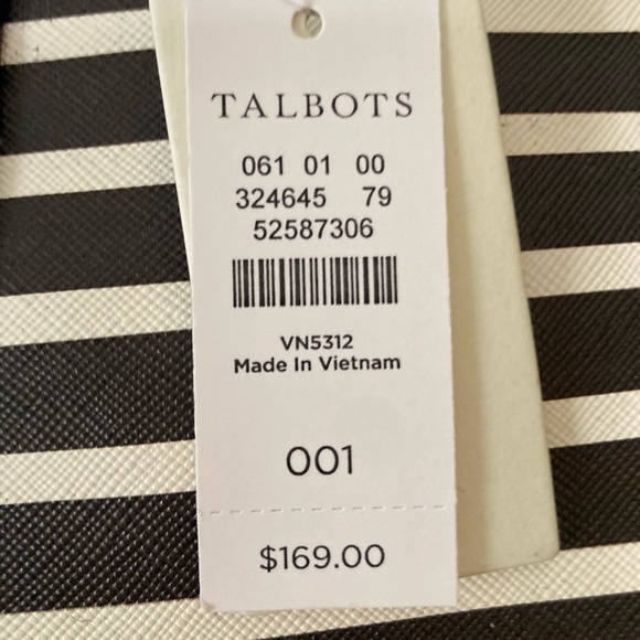 NWT black / cream striped purse & shoulder strap.  Identical front  /back - Picture 4 of 5